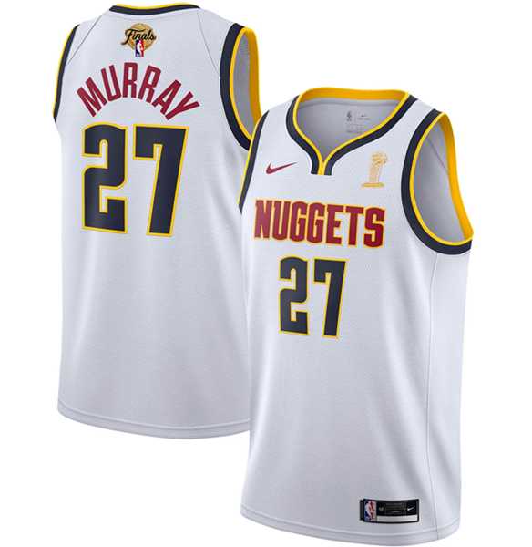 Mens Denver Nuggets #27 Jamal Murray White 2023 Finals Association Edition Stitched Basketball Jersey